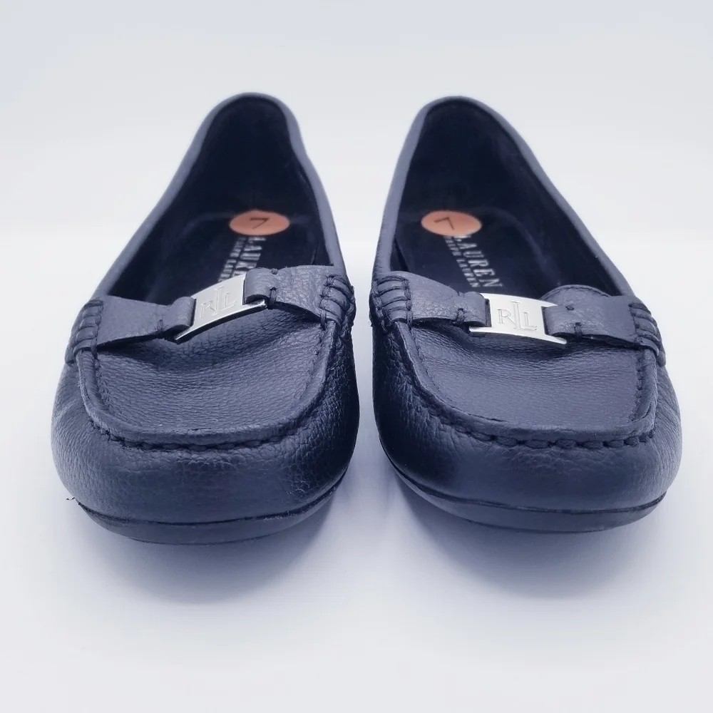 Ralph Lauren Careigh Black Leather Loafers, size 7